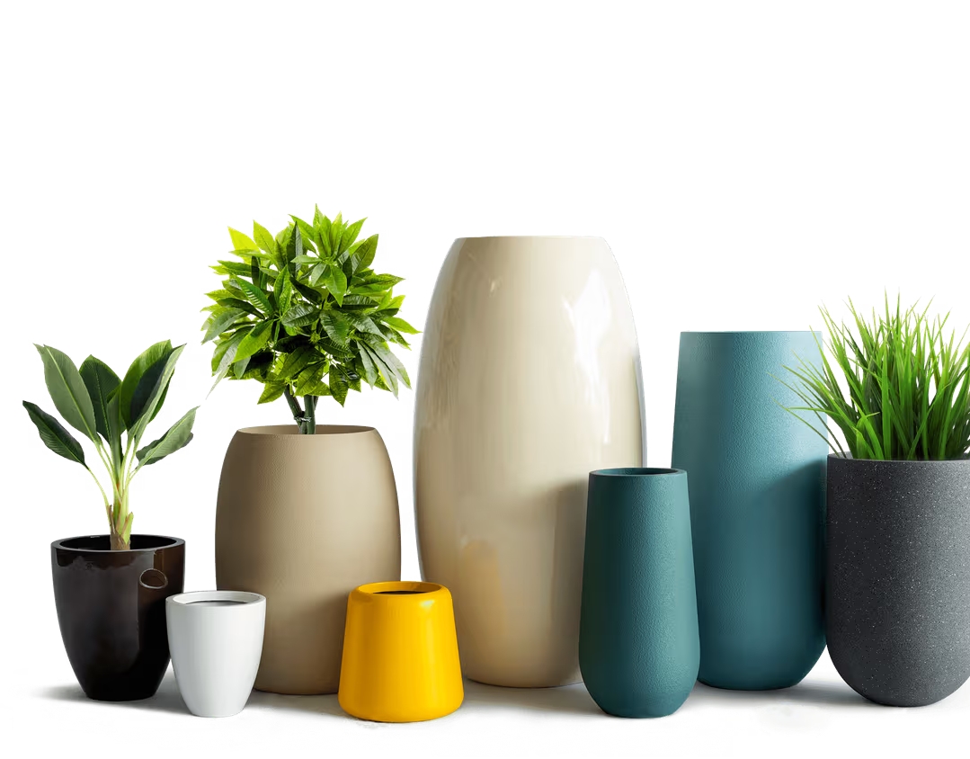 Designer planters and vases collection by Emerald Livings Studio